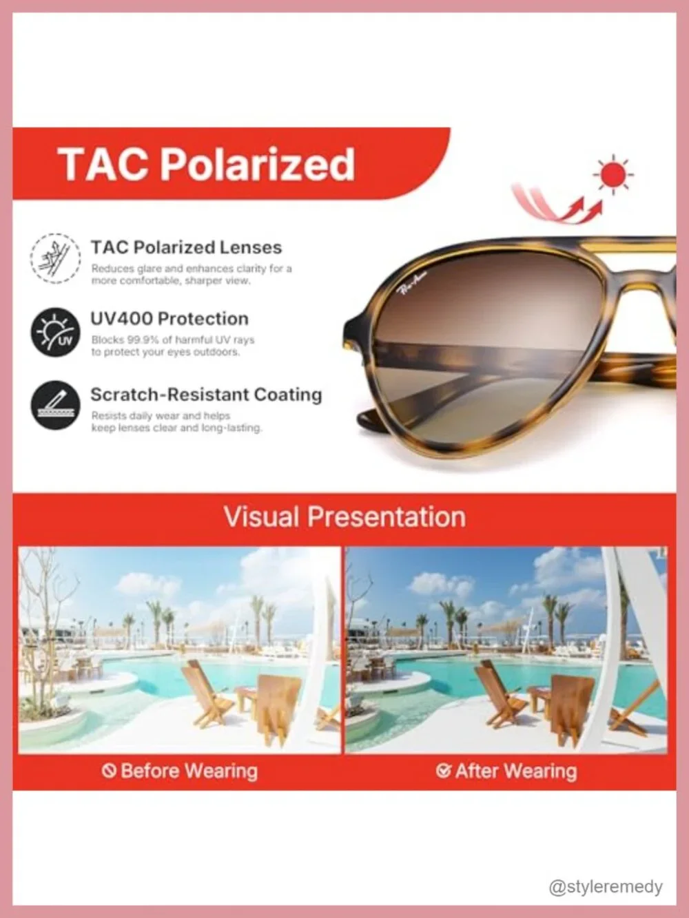 Retro Polarized Aviator Sunglasses for Men Women UV400 Pilot Shades